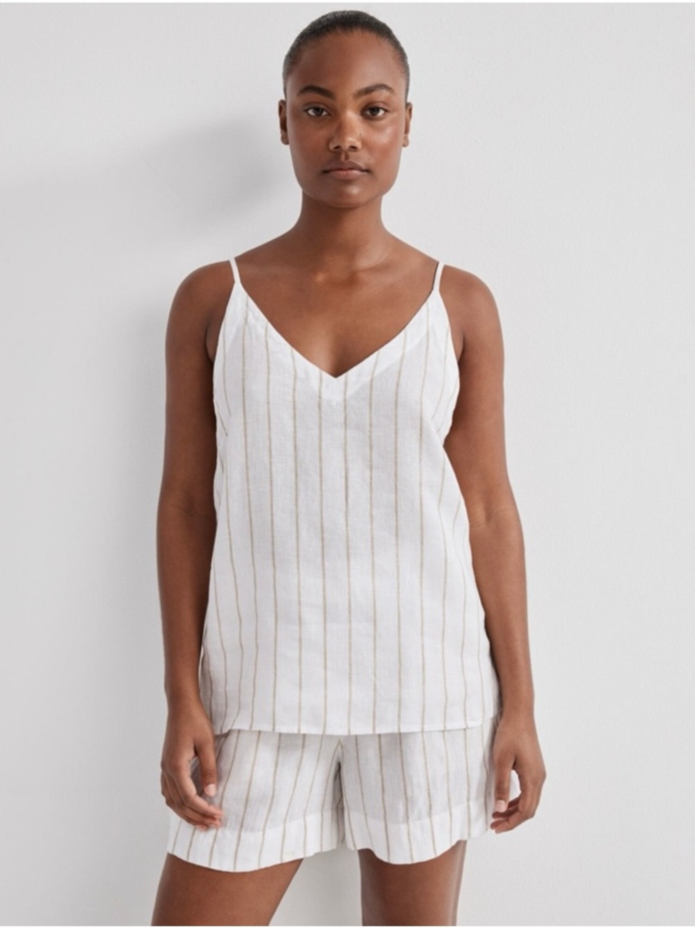 NWT Linen Striped Cami & Shorts Matching set - size small- resort outfit